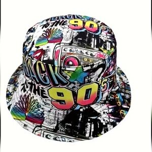 Colorful 'Back to the 90's' Bucket Hat Unisex 22"/23"